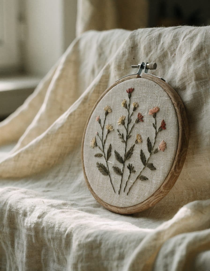 Wildflower embroidery hoop