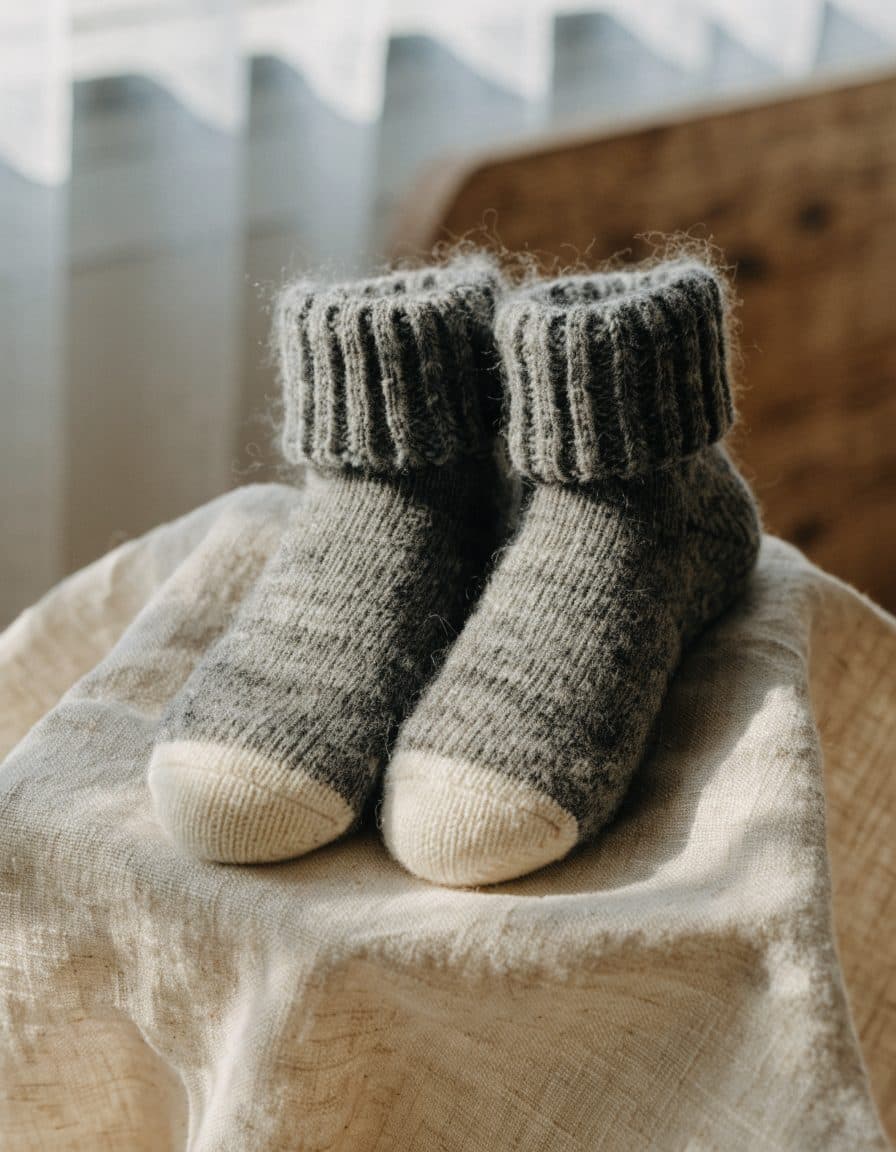 Wool socks, heathered grey