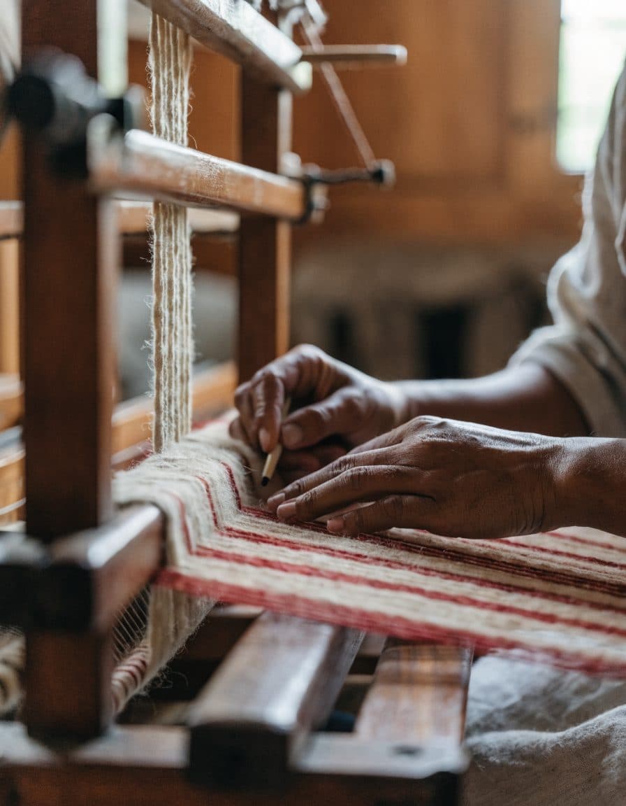 A weaver at the loom